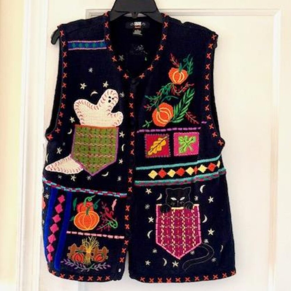 Segue Boo Halloween/Autumn Knit Vest Grandmacore